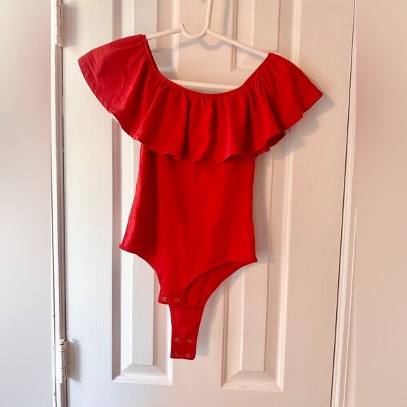 J. Crew Off The Shoulder Ruffled Bodysuit - Picture 2 of 4